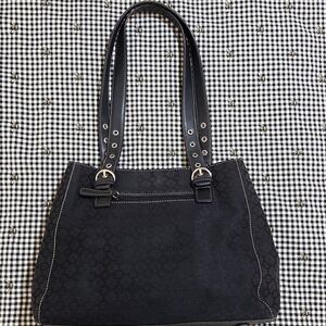 Timeless Nine West Black Canvas Shoulder Bag